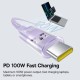 Cablu USB-C la Type-C, Super Fast Charging 100W, 1m - Baseus Gem (P10373000511-00) - Nebula Purple