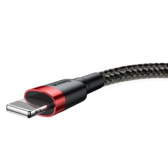 Cablu USB la Lightning, 2.4A, 480Mbps, 0.5m - Baseus Cafule (CALKLF-A19) - Red / Black Cablu USB la Lightning, 2.4A, 480Mbps, 0.5m - Baseus Cafule (CALKLF-A19) - Red / Black