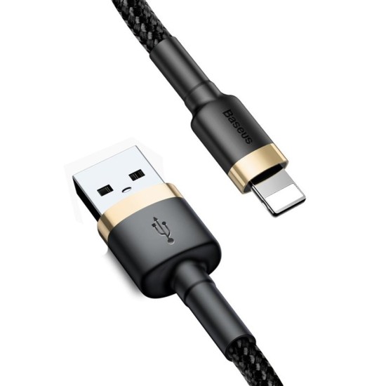 Cablu USB la Lightning, 2A, 3m - Baseus (CALKLF-RV1) - Black / Gold