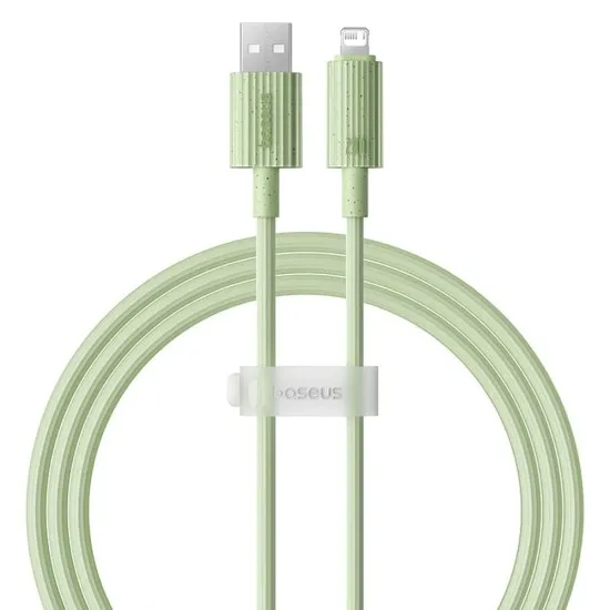 Cablu USB la Lightning, 480Mbps, 2.4A, 2m - Baseus Habitat Series (P10360200631-01) - Natural Green Cablu USB la Lightning, 480Mbps, 2.4A, 2m - Baseus Habitat Series (P10360200631-01) - Natural Green