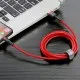 Cablu USB la Lightning, QC3.0, 2A, 3m - Baseus Cafule (CALKLF-R09) - Red Cablu USB la Lightning, QC3.0, 2A, 3m - Baseus Cafule (CALKLF-R09) - Red