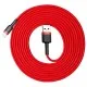 Cablu USB la Lightning, QC3.0, 2A, 3m - Baseus Cafule (CALKLF-R09) - Red Cablu USB la Lightning, QC3.0, 2A, 3m - Baseus Cafule (CALKLF-R09) - Red