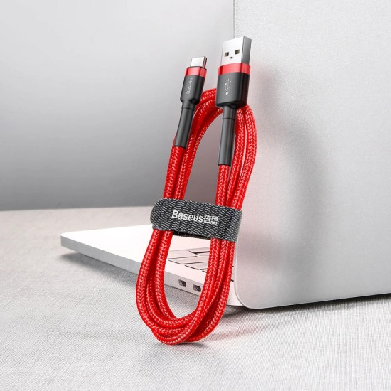 Cablu USB la Type-C, 2A, 2m - Baseus Cafule (CATKLF-F09) - Red