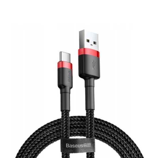 Cablu USB la Type-C, 2A, 2m - Baseus Cafule (CATKLF-F91) - Red / Black