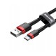 Cablu USB la Type-C, 2A, 2m - Baseus Cafule (CATKLF-F91) - Red / Black