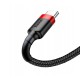 Cablu USB la Type-C, 2A, 2m - Baseus Cafule (CATKLF-F91) - Red / Black