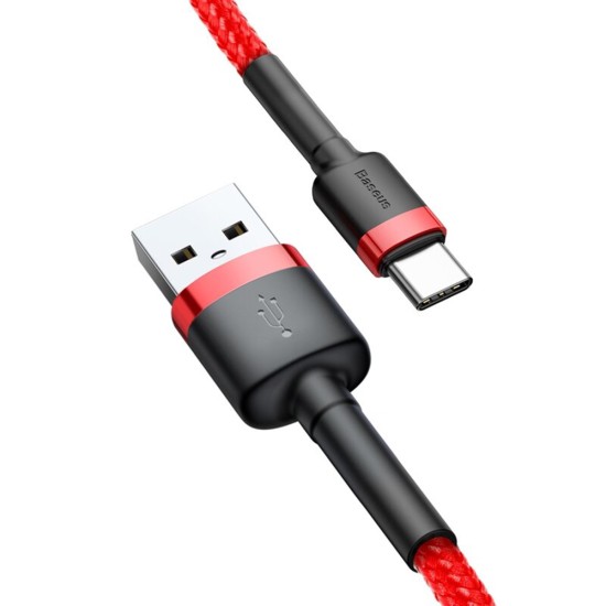 Cablu USB la Type-C, 2A, 3m - Baseus Cafule (CATKLF-U09)- Red