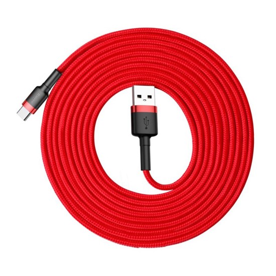 Cablu USB la Type-C, 2A, 3m - Baseus Cafule (CATKLF-U09)- Red