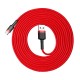 Cablu USB la Type-C, 2A, 3m - Baseus Cafule (CATKLF-U09)  - Red