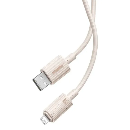 Cablu USB to Lightning, 480Mbps, 2.4A, 2m - Baseus Habitat Series (P10360200421-01) - Wheat Pink Cablu USB to Lightning, 480Mbps, 2.4A, 2m - Baseus Habitat Series (P10360200421-01) - Wheat Pink