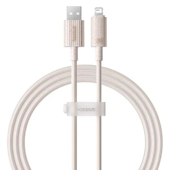 Cablu USB to Lightning, 480Mbps, 2.4A, 2m - Baseus Habitat Series (P10360200421-01) - Wheat Pink Cablu USB to Lightning, 480Mbps, 2.4A, 2m - Baseus Habitat Series (P10360200421-01) - Wheat Pink