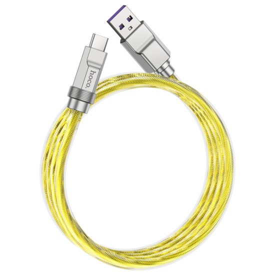 Cablu USB to Type-C PD100W, 1m - Hoco Solid (U113) - Gold