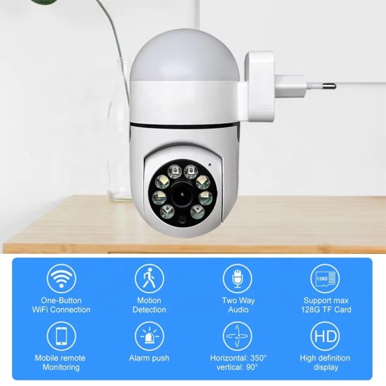 Camera de Supraveghere 3MP cu Alarma, V380 PRO App - Techsuit (Z1) - White