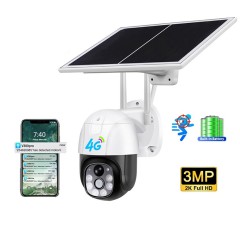 Camera de Supraveghere Exterior, cu Alarma, Panou Solar, Sim Card - Techsuit (VC9-WiFi/4G) - White Camera de Supraveghere Exterior, cu Alarma, Panou Solar, Sim Card - Techsuit (VC9-WiFi/4G) - White