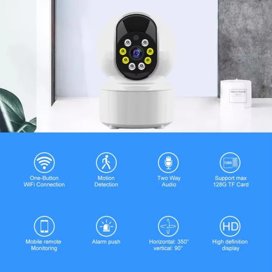 Camera de Supraveghere HD pentru Interior, Zoom, V380 PRO App - Techsuit (Q119) - White Camera de Supraveghere HD pentru Interior, Zoom, V380 PRO App - Techsuit (Q119) - White