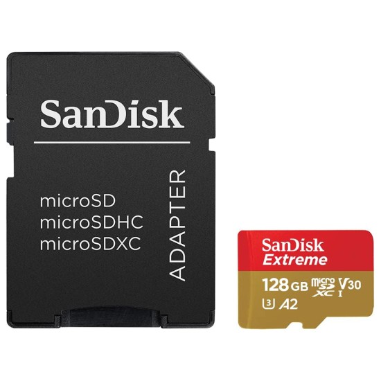 Card de Memorie, 128GB, MicroSDXC - SanDisk Extreme (SDSQXAA-128G-GN6AA) - Red