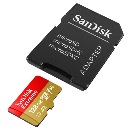 Card de Memorie, 128GB, MicroSDXC - SanDisk Extreme (SDSQXAA-128G-GN6MA) - Grey