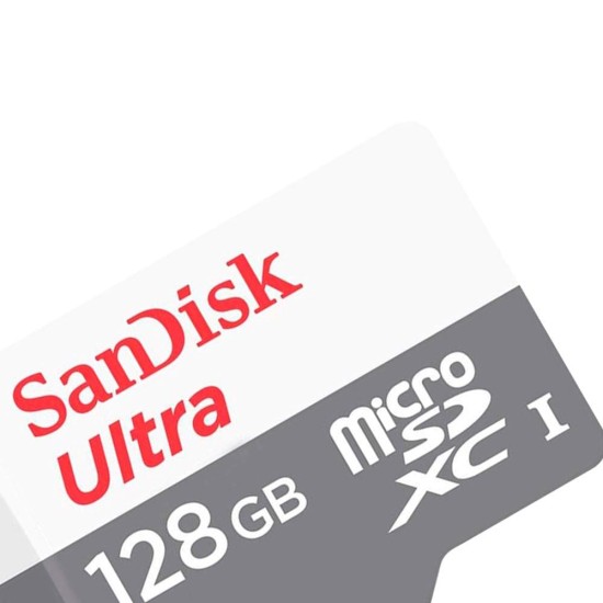 Card de Memorie, 128GB, MicroSDXC - SanDisk Ultra (SDSQUNR-128G-GN3MA) - White