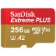 Card de Memorie, 256GB, MicroSDXC - SanDisk Extreme Plus (SDSQXBD-256G-GN6MA) - Grey