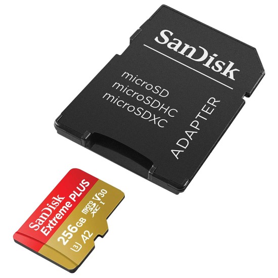 Card de Memorie, 256GB, MicroSDXC - SanDisk Extreme Plus (SDSQXBD-256G-GN6MA) - Grey