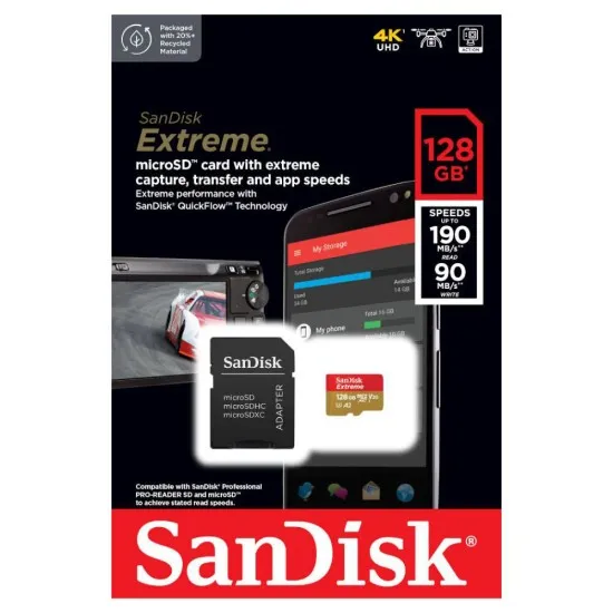 Card de Memorie, 256GB, MicroSDXC - SanDisk Extreme (SDSQXAV-256G-GN6MA) - Grey Card de Memorie, 256GB, MicroSDXC - SanDisk Extreme (SDSQXAV-256G-GN6MA) - Grey