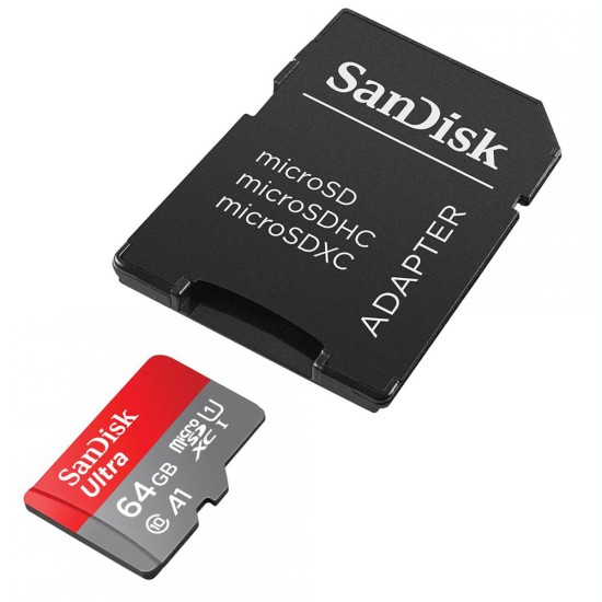 Card de Memorie, 64GB, MicroSDXC - SanDisk (SDSQUAB-064G-GN6MA) - Red