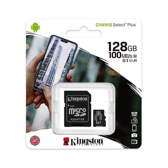 Card de Memorie cu Adaptor, 128GB - Kingston Canvas Go Plus (SDCS2/128GB) - Black