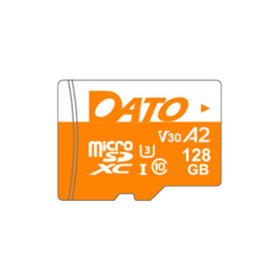 Card de Memorie cu Adaptor, Micro SDXC, 128GB, U3, A2, V30 - Dato Advance+ (DTTF128GU3A2V30AP) - Black