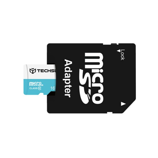 Card de Memorie MicroSDHC 16GB + Adaptor - Techsuit - Black