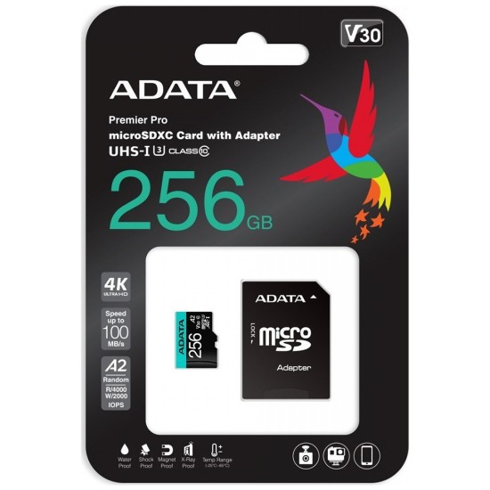 Card de Memorie MicroSDHXC 256GB - Adata (AUSDX256GUI3V30SA2-RA1) - Black