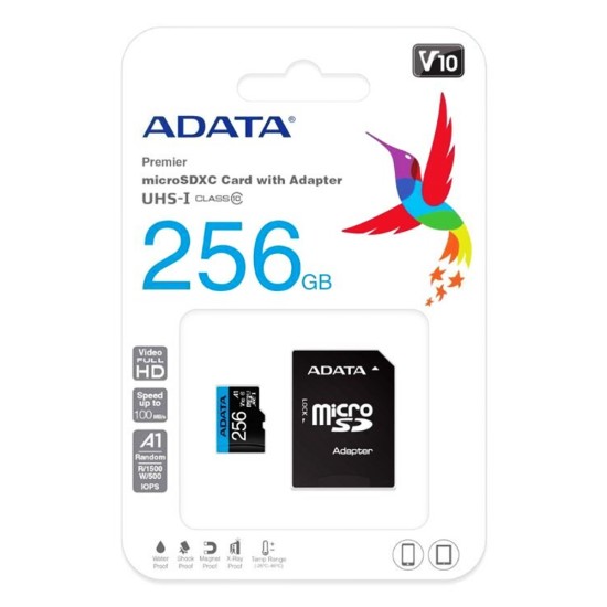 Card de Memorie MicroSDHXC 256GB - Adata (AUSDX256GUICL10A1-RA1) - Black