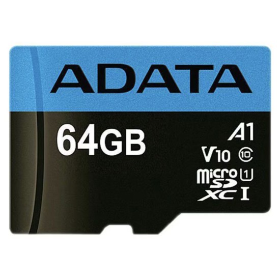 Card de Memorie MicroSDHXC 64GB - Adata (AUSDX64GUICL10A1-RA1) - Black