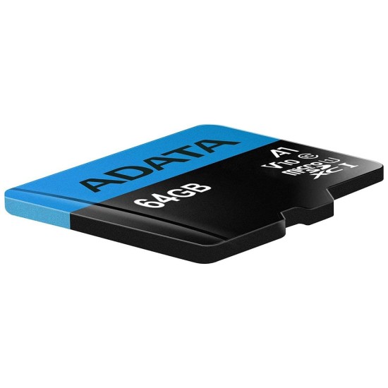 Card de Memorie MicroSDHXC 64GB - Adata (AUSDX64GUICL10A1-RA1) - Black