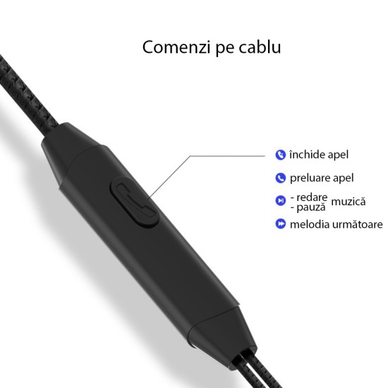 Casti Audio Stereo Jack cu Microfon, 1.2m - Yesido (YH22) - Black