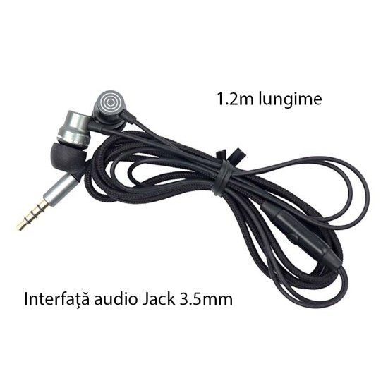 Casti Audio Stereo Jack cu Microfon, 1.2m - Yesido (YH32) - Black