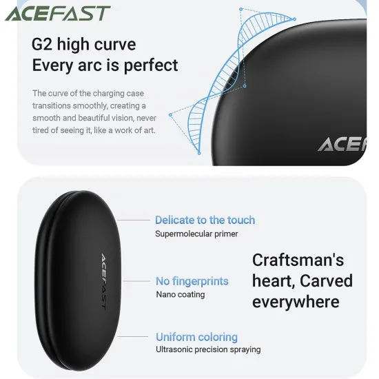 Casti Bluetooth 5.3 pentru Sport, IP54- Acefast (FA002) - Black Casti Bluetooth 5.3 pentru Sport, IP54- Acefast (FA002) - Black