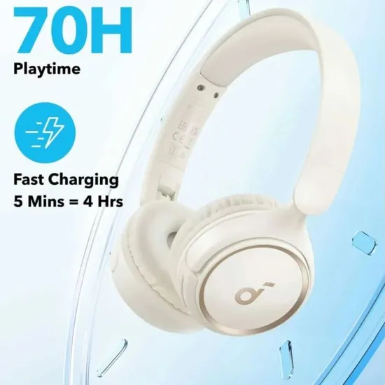 Casti Bluetooth 5.3, pliabile - Anker SoundCore H30i (A3012G21) - White Casti Bluetooth 5.3, pliabile - Anker SoundCore H30i (A3012G21) - White