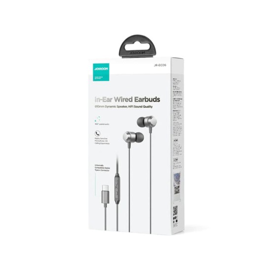 Casti cu Fir Type-C, In-Ear, 1.2m - JoyRoom (JR-EC06) - Dark Gray