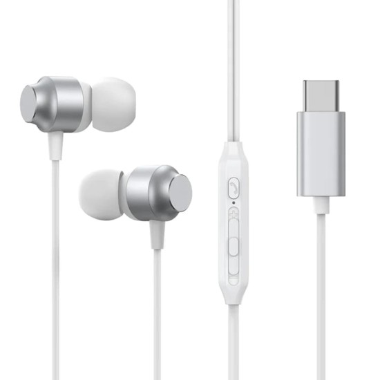 Casti cu Fir Type-C, In-Ear, 1.2m - JoyRoom (JR-EC06) - Silver