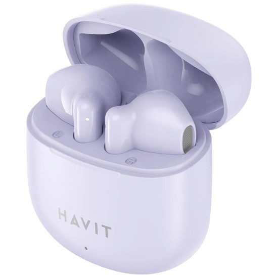 Casti fara Fir Bluetooth 5.3, TWS, USB-C, 300mAh - Havit (TW976) - Purple