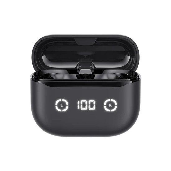 Casti fara Fir cu Ecran Digital Bluetooth 5.4, ANC, TWS, Type-C, 420mAh, Havit Life App - Black