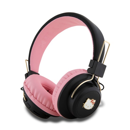 Casti On-ear, Bluetooth V5.4, 300mAh, Type-C - Hello Kitty Metal Logo (HKBH9KHLMP) - Pink