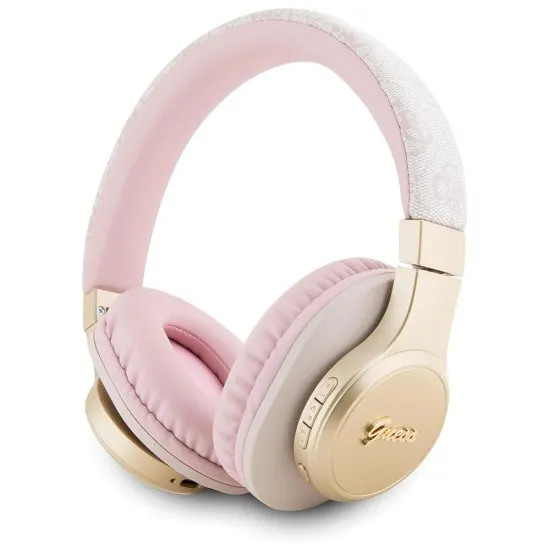 Casti Over-ear, Micro USB, Bluetooth 5.3, 300mAh, IPX4, 40mm - Guess 4G Script (GUBH604GEMP) - Pink Casti Over-ear, Micro USB, Bluetooth 5.3, 300mAh, IPX4, 40mm - Guess 4G Script (GUBH604GEMP) - Pink