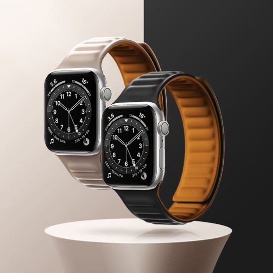 Curea barbati pentru Apple Watch 1/2/3/4/5/6/7/8/9/SE/SE 2/Ultra/Ultra 2 (42/44/45/49mm) - Techsuit Watchband (W035) - Orange