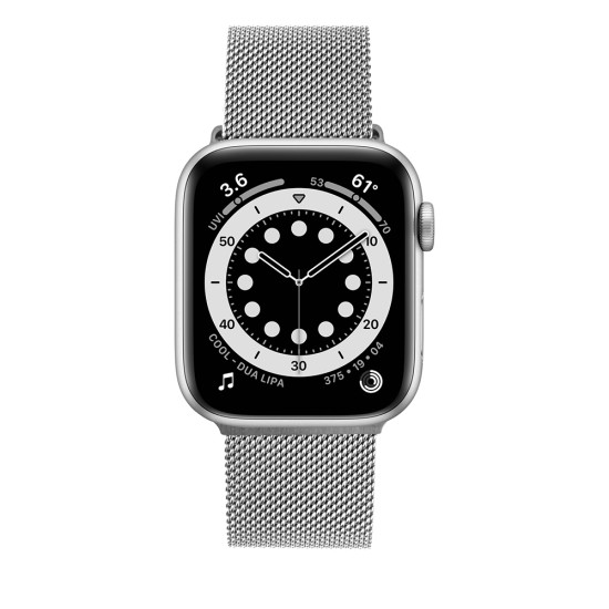 Curea pentru Apple Watch 1/2/3/4/5/6/7/8/9/10/SE/SE 2 (38/40/41/42mm) - Fixed Mesh Strap - Silver