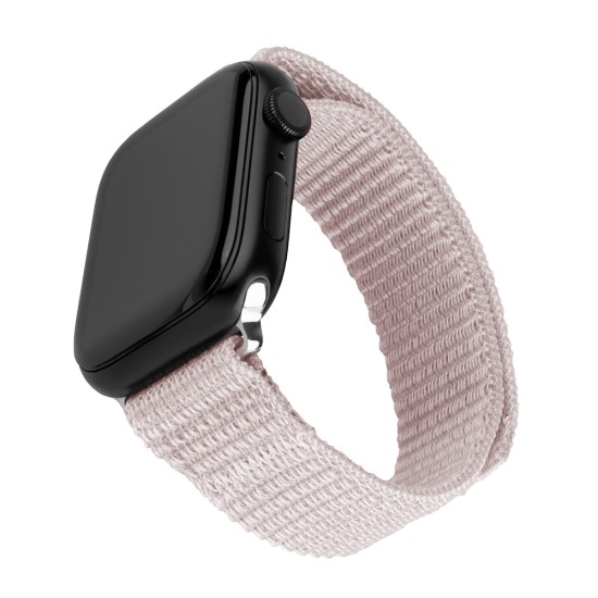 Curea pentru Apple Watch 1/2/3/4/5/6/7/8/9/10/SE/SE 2 (38/40/41/42mm) - Fixed Nylon Sporty Strap - Rose Gold