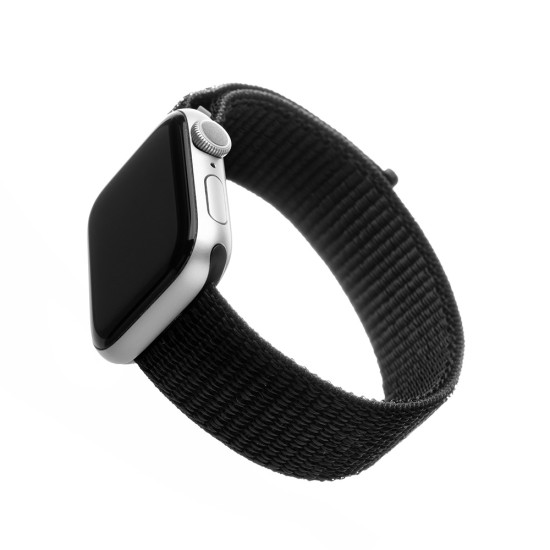 Curea pentru Apple Watch 1/2/3/4/5/6/7/8/9/10/SE/SE 2 (38/40/41/42mm) - Fixed Nylon Strap - Black