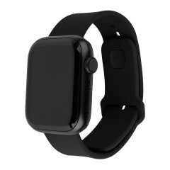 Curea pentru Apple Watch 1/2/3/4/5/6/7/8/9/10/SE/SE 2 (38/40/41/42mm) - Fixed Silicone Sporty Strap Set - Black Curea pentru Apple Watch 1/2/3/4/5/6/7/8/9/10/SE/SE 2 (38/40/41/42mm) - Fixed Silicone Sporty Strap Set - Black
