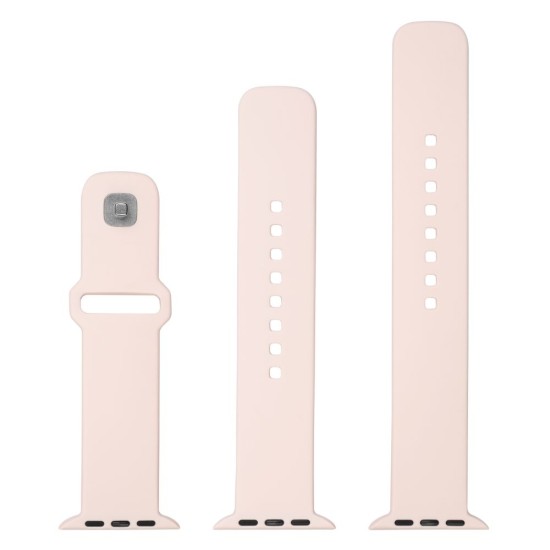 Curea pentru Apple Watch 1/2/3/4/5/6/7/8/9/10/SE/SE 2 (38/40/41/42mm) - Fixed Silicone Sporty Strap Set - Pink