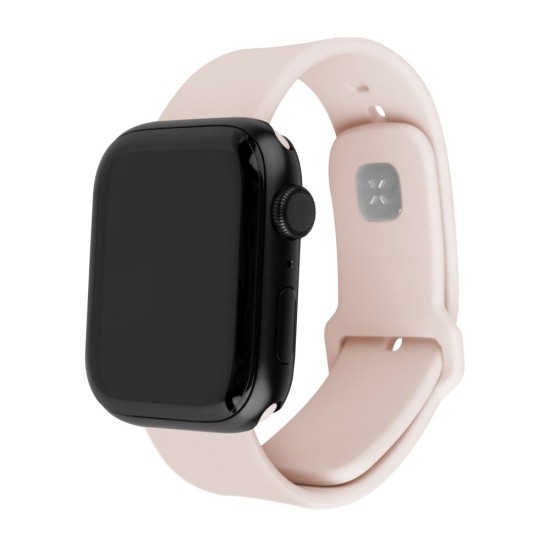 Curea pentru Apple Watch 1/2/3/4/5/6/7/8/9/10/SE/SE 2 (38/40/41/42mm) - Fixed Silicone Sporty Strap Set - Pink